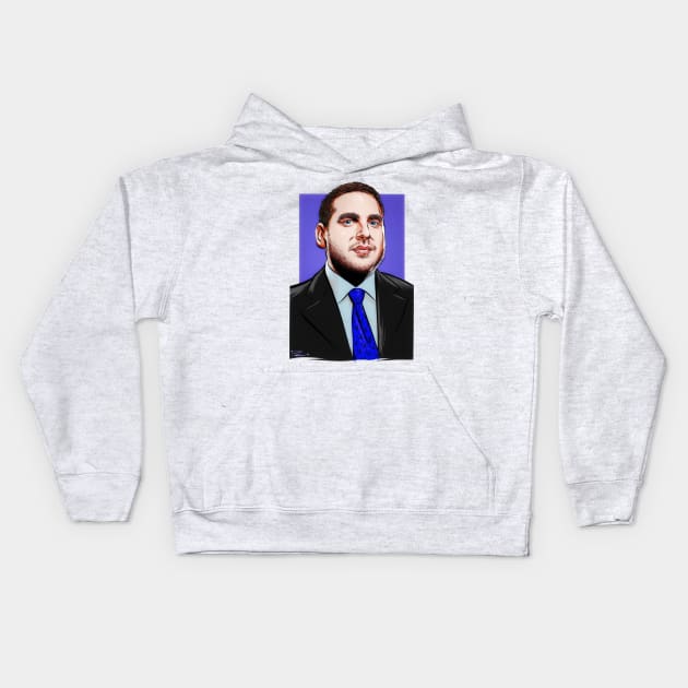 Jonah Hill - An illustration by Paul Cemmick Kids Hoodie by PLAYDIGITAL2020